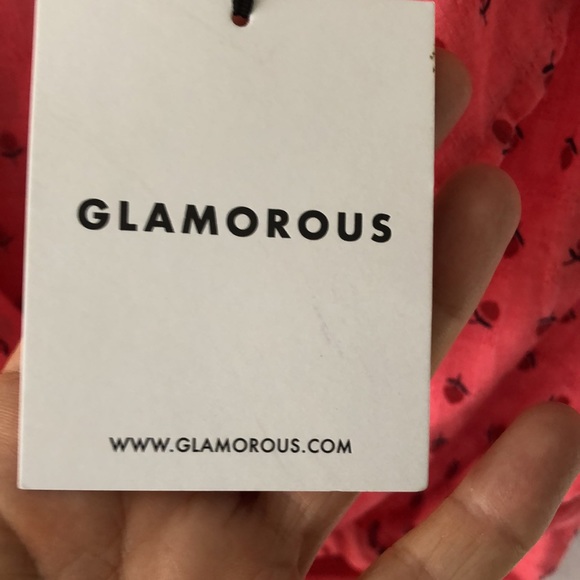 Glamorous Coral Rosebud Cropped Wrap Top Size 12 NWT - Picture 6 of 11